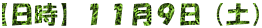 【日時】１１月９日（土）