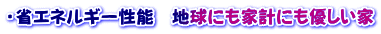 ・省エネルギー性能　地球にも家計にも優しい家
