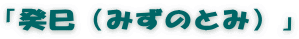 「癸巳（みずのとみ）」