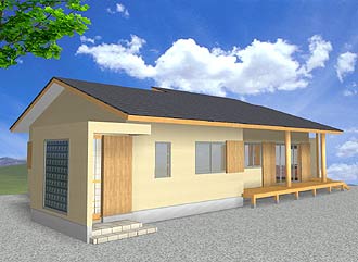 2008年完成「ﾊﾞｽコートに露天風呂のある家」