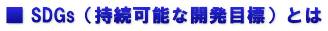■ SDGs（持続可能な開発目標）とは