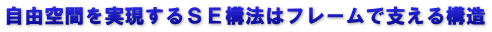 自由空間を実現するＳＥ構法はフレームで支える構造