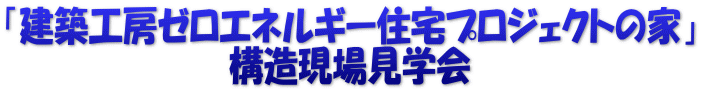 「建築工房ゼロエネルギー住宅プロジェクトの家」 構造現場見学会