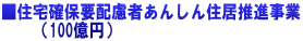 ■住宅確保要配慮者あんしん住居推進事業 (100億円)