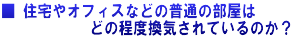 ■ 住宅やオフィスなどの普通の部屋は 　　　　　　どの程度換気されているのか？
