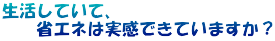 生活していて、 　　省エネは実感できていますか？