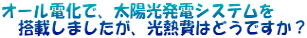 オール電化で、太陽光発電システムを 　搭載しましたが、光熱費はどうですか？