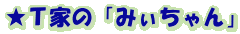 ★Ｔ家の「みぃちゃん」